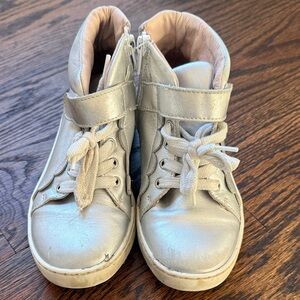 Jacardi Paris Stylish Silver Kids High-Top Sneakers size 12
